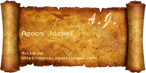 Agocs József névjegykártya