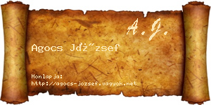 Agocs József névjegykártya